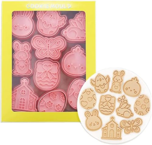 Pasqua Formine Biscotti, Tagliabiscotti 3D Pasqua, Formine per Biscotti Plastica Set, Formine Biscotti Pasqua, Stampini Biscotti Pasquali, Pasqua Tagliabiscotti (B)