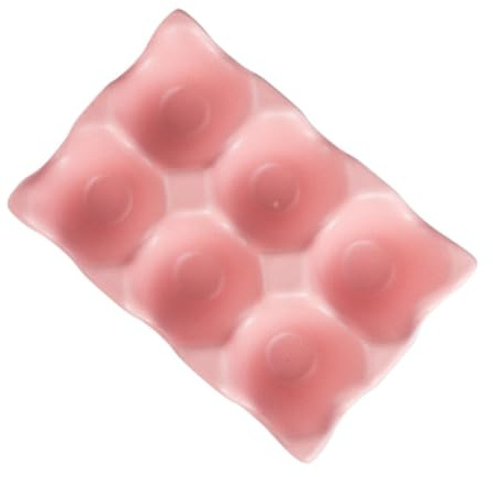 Huevera de Cerámica Rosa de 6 Rejillas para Refrigerador | Base Antideslizante, a Prueba de Golpes, para Organización en Cocina y Conservación de Huevos