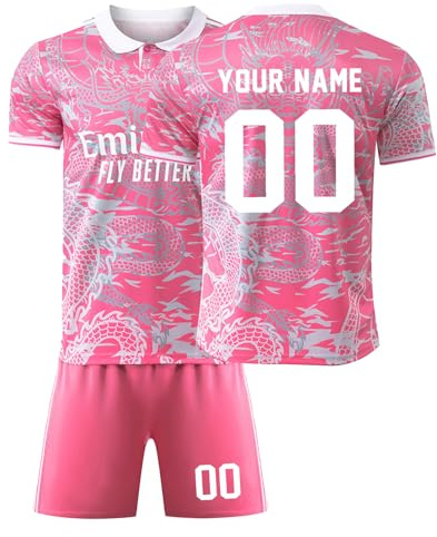 Maillot de Foot Enfant Personnalisé avec Nom Nombre Ensemble Foot Enfant Maillot Football Homme Cadeau Personnalisé aux Fans de Football
