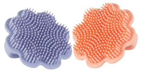 SWOOMEY 2pcs Shampoo Brush Silicone Cradle Cap Removal Comb for Newborn Bath Essentials Gentle Scalp Care Hair Wash Brush