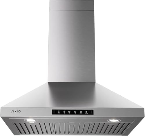 VIKIO HOME Wall Mount 30 Inch Range Hood 900 CFM,3-speed Gesture Sensing & Touch Control, Ductless/Ducted Convertible Kitchen Hood, Stainless Steel Kitchen Vent Hood with Permanent Baffle Filters