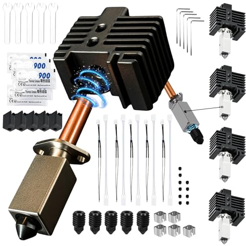 TronicXL Hotend Kit 3.0 pour Bambu Lab Imprimante 3D P1P P1S X1 X1C X1E Embout 0.4mm Bloc Chauffant pour Bambou Impression 3D Accessoires Pièce de Rechange Upgrade (5)