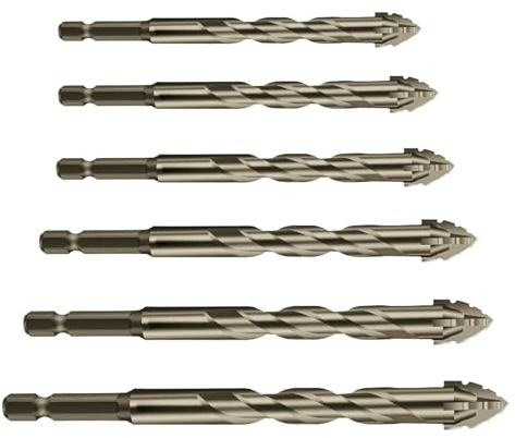 Set di stoppini eccentrici con scanalature | Punta eccentrica 4 Perni a dente di - Strumento di foratura per piastrelle di vetro metallo mattone,calcestruzzo metallo legno vetro mattone cemento