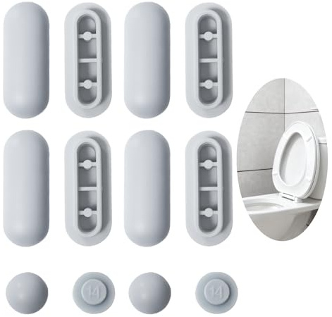 12 pièces Tampons de siège WC, pads amortisseurs pour abattant, tampons pour siège et abattant, atténuateurs de bruit pour sièges bois/plastique, auto-adhésifs, durables