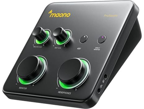 MAONO P1 Interfaz Audio USB Híbrida 70dB Gain