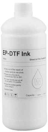 Tinta DTF de 1000ML para Transferencia Directa de película, Transferencia de Calor, Compatible con película Pet I3200 P800 L1800 1390 L800 L805 1430 3880(White)