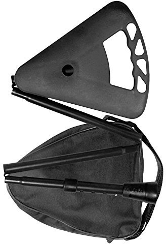 FLIPSTICK Faltbar, höhenverstellbar Gehstock mit Sitz - mit Schultertasche, schwarz