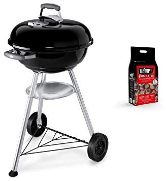 Weber Barbecue 1221004 Compact Kettle Barbecue Diameter 47 cm Black + Kit Chimney Ignition