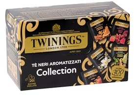Twinings, Tè Neri Aromatizzati Collection, 5 Varietà di Tè, 8x20 Filtri | Selezione di Tè Neri Aromatizzati alla Frutta e Spezie, da Gustare Caldi o Freddi, 160 Filtri Totali