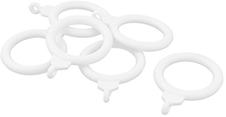 Aexit Cortina de ventana plástica Drapeado Ducha Anilla deslizante Ojal Gancho Anillos (model: V3221VIIO-3222WA) Blanco 6 piezas