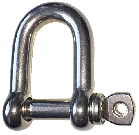 Sunload Schäkel gerade Kurze Form Edelstahl AISI 316 V4A 5 Stück (10 mm)