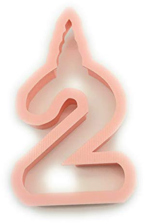 Number Two 2 Unicorn Cookie Cutter Fondant Cake Decorating (4 inches)