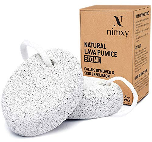 NIMXY Pumice Stone for Feet and Hands 2 Pcs – Foot Scrubber for Dead Hard Skin Removal – Natural Foot File and Callus Remover for Exfoliation