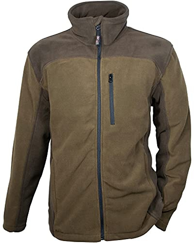 HUBERTUS Herren Fleece Jagdjacke Oliv Braun (4XL)