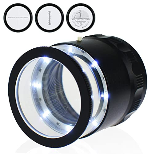 DANOPLUS Lupe 10x Vergrößerung 8 LED Licht Glas Skala Diagramm Juweliere Auge 25mm Feld von Aussicht