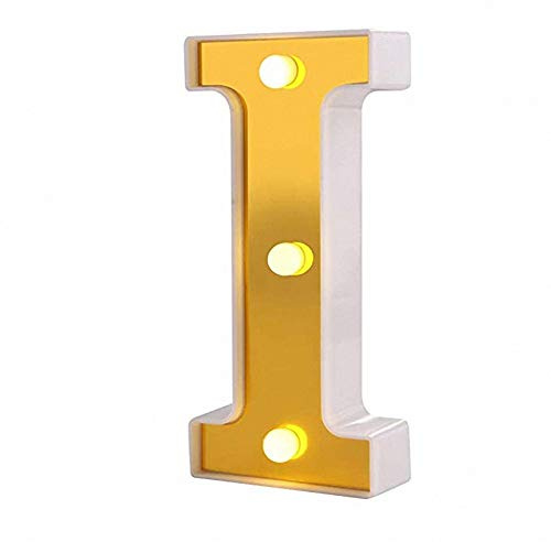 Ulalaza LED Marquee Letter Lights Sign 26 Alphabet Licht für Nachtlicht Hochzeit Geburtstagsfeier Batteriebetriebene Weihnachtslampe Home Bar Dekoration （Warmweiß）