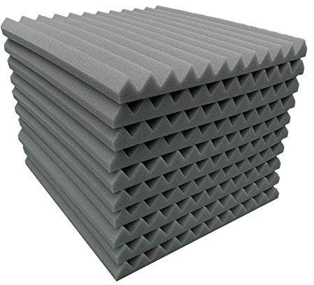 Lot de 12 panneaux de mousse pour isolation acoustique - Pour la maison et le studio - Gris