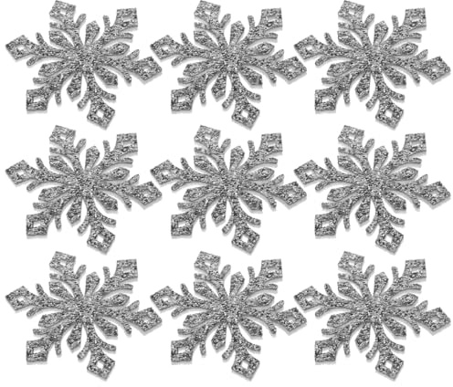 EXCEART 30 Stück Schneeflocken Patches zum Aufbügeln Glitzer DIY | Für Haarschmuck, Spangen, Kleidungsaufnäher, Basteln, Nähen, Scrapbooking Und Kostümzubehör