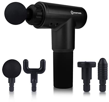 DEMPOWER Muscle Massage Gun, 6 Speed Cordless Handheld Deep Tissue Neck Back and Muscle Massage Gun, Super Quiet Rechargeable Device, Massage Gun for Cellulite, Leg Muscle Aches, Gift (Black)