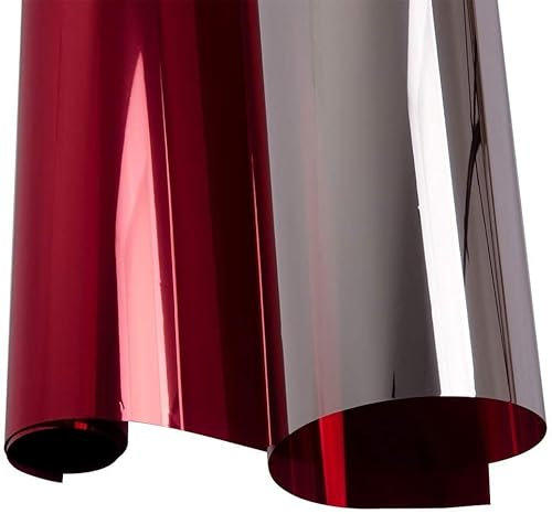 PSSC Window Film Reflective One Way Glass Privacy Solar Tint Self-Adhesive Red 60cm x 750mm