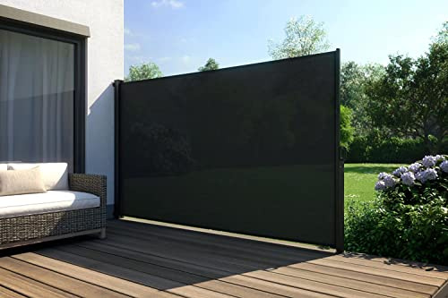 empasa Seitenmarkise Start 3.0 Sichtschutz Sonnenschutz Windschutz Markise ausziehbar, Farbe:schwarz, Größe:200 x 300 cm