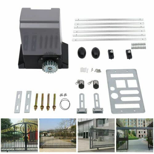 Schiebetorantrieb Komplettset 550W Schiebetorantrieb 1200kg Toröffner Schiebetor Komplett-set Tor Antrieb Set Automatischer Push Pull Türöffner mit zwei Fernbedienungen