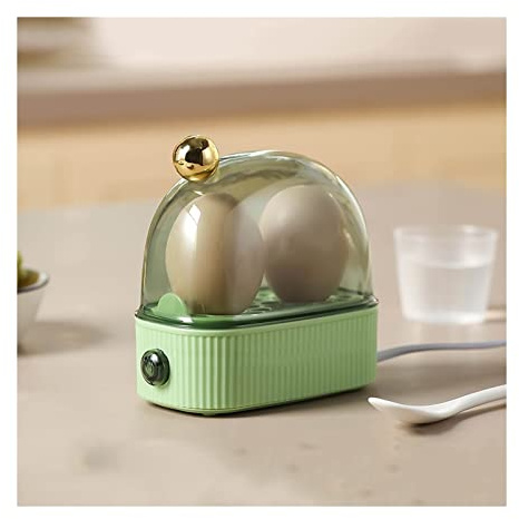 SISWIM Electric Egg Cooker Small Egg Cooker Multi Function Egg Steamer Dormitory Household Egg Boiler One Person Breakfast Machine Can Cook Two Eggs Rapid Egg Boiler (Color : Bianco)