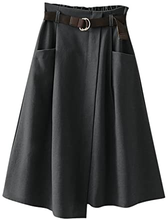 Kobilee Gonna Scozzese Donna Elasticizzata Elegante al Ginocchio Gonna Invernale Taglie Forti Vita Alta Aderente Gonna Inverno Curvy Gonna Plissettata Midi Casual Gonna Lunga Vintage