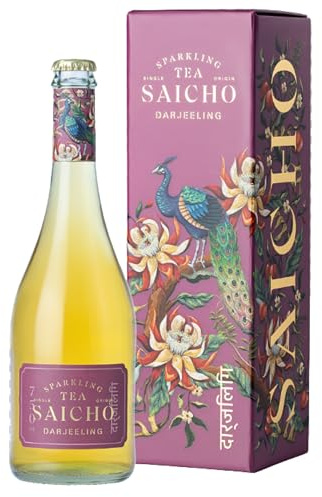 Saicho | Luxurious Non-Alcoholic Darjeeling Sparkling Tea - Notes of Mandarin, Ginger, Wood Spice & Dry Tannins - 750ml Bottle - Gift box included