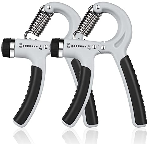Vicloon handtränare, 2 st Hand Grip Handträning, justerbar Greppstyrka Tränare underarmsträning enhet grepp grepp styrketränare för styrketräning, kondition (grå)