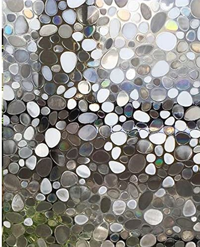 Window Film Privacy, 17.7 X 78.7cm 3d Pebble Pattern Privacy Film For Glass Windows, Static Cling UV Blocking Decorative Stickers For Home Office
