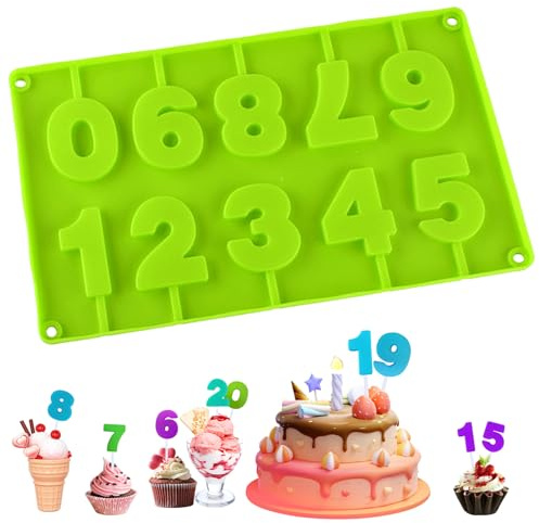 Cake Topper Zahlen Silikon 0-9,DIY, wiederverwendbar