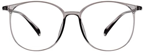 KAEOISFU Retro-Stil Übergroße Runde Lesebrille Herren Damen Leichte Vintage Blaulichtfilter Computerlesegerät Augenermüdung Vorbeugen Großem Rahmen Oval Blendfreie Brille Geeignet Für Große Gesichter