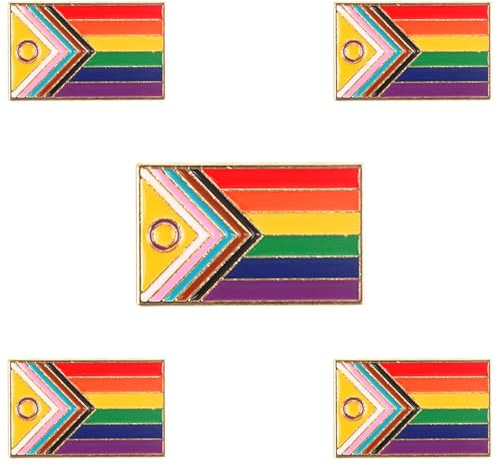 Pin Regenbogen Flagge stolz Hillylolly 5 Stück Regenbogen Pins Set, Gay Pin Metall, Regenbogen Anstecker Lgbtq, Pride Brosche, Brosche Flagge, anstecker für Kleidung und Blazer