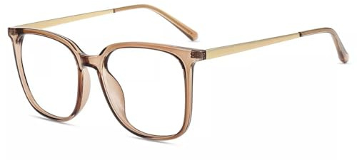 Firmoo Blaulichtfilter Brille Damen Herren Übergroß Brille mit Blaulichtfilter Blockieren Blaue Licht von PC Gaming, TV und Handy Runder Rahmen Computerbrille ohne Sehstärke