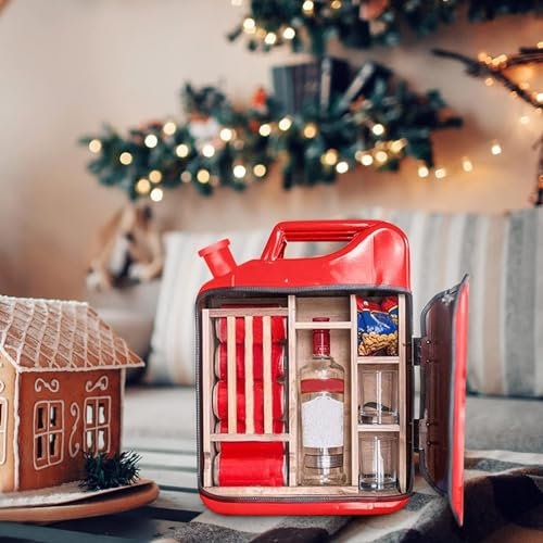 XNZJHPP Weihnachtsbar mit Benzinkanister, Schrank mit Benzinkanisterbar, Barschrank „My Cave My Rules“, personalisierte kleine Bar, für Ehemann und Vater, individuelle, originelle Geschenke