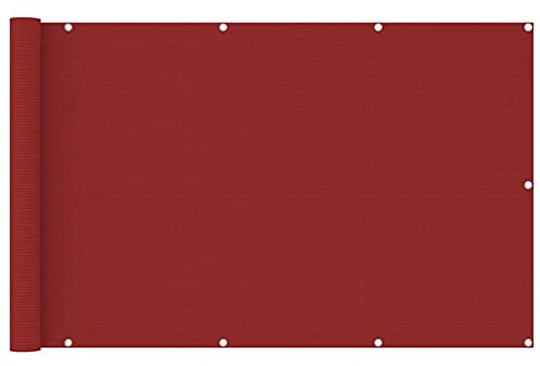 Outdoor Balkon Sichtschutz Wetterfest Schutzhülle Abdeckung Garten Sichtschutz UV-Schutz 120x600cm Rot