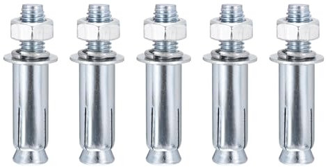 Edelstahl Anker Spreizdübel Ankerbolzen für Wand, 1/2 x 3 Sechskantmutter-Hülsenanker, 5er-Pack