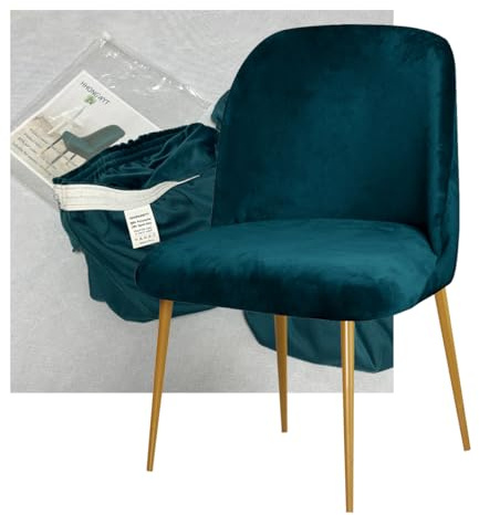 HHONGWYT Stretch Stuhlhussen 4er/2er Set Stuhlbezug Elastisch Runder Lehne Nicht Universal Hussen Für Stühle Stuhlüberzug Chair Cover Restaurant Abnehmbarer Waschbarer,Bluegreen,6PCS