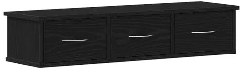 vidaXL Väggskåp svart ek 88x26x18,5 cm konstruerat trä