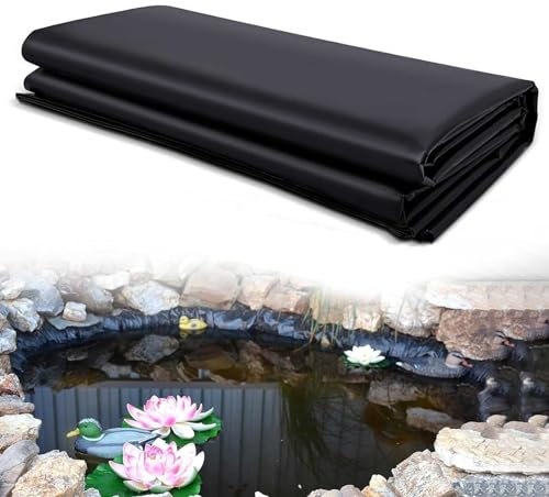 Poolfolie – 5x6 m,8x10m,10x12m,10x15m,große Fischteichfolie – langlebige,undurchlässige Teichmembran für Koiteiche und Wassergärten im Freien – HDPE,0,12mm Dicke Unterlage (3x12m (9,8x39,3 Fuß))