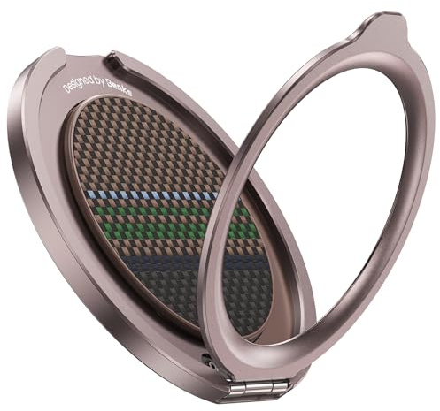 BENKS ArmorPop Magnetisch Handy Ring Halterung aus Kevlar Aramidfaser für MagSafe, 360° Drehung Metallring Handy Griff Halter Fingerhalter für iPhone 17/16/15/14/13/12 Serie