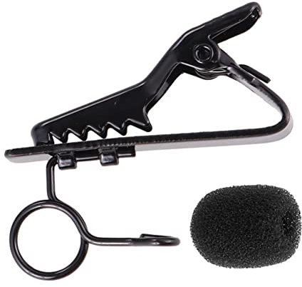 Toyvian 24pièces Lot Pinces Métalliques Micro-cravate Avec Mousse Noire Clips Flexibles Pour Karaoké Enregistrement Et Visioconférence