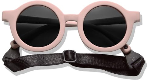 BABYMOCS KinderSonnenbrille 1,5-8 Jahre BIOPLASTIK & POLARISIERT I Runde Sonnenbrille Kinder Jungen & Mädchen BPA-frei I 100% UV SCHUTZ I Mit Band & biegsam I Schwedisches Design Sonnenbrille Kind