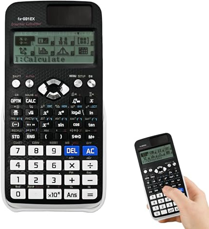 Dakexiong FX-991EX Wissenschaftlicher Taschenrechner, 552 Funktionen, 10+2 Bildschirmanzeigen, Multifunktionsrechner, Ideal für Schüler und Lehrer, Büro, Schwarz