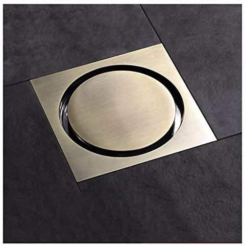 WEOKDFHA Sumidero Terraza Desagües de Suelo Desagüe de Suelo de latón Negro con Cubierta de Suelo Ducha Push Down Tapón de desagüe Desagüe de Ducha de baño antiolor(Antique)