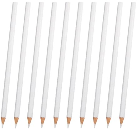 10 lápices de costura blancos de 6.9 pulgadas, marcadores de sastre de tela lavables, lápices solubles en agua, lápices de tela para marcar tela, lápiz de tiza bordado, bolígrafo de costura para