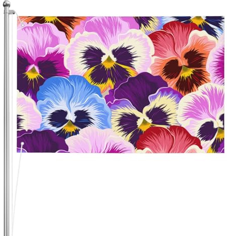 Pensamientos,Bandera decorativa para jardín, de doble cara, de 2 x 3 pies, para exteriores e interiores.