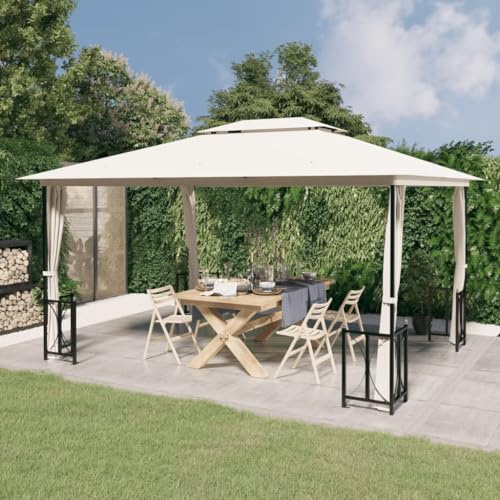 Générique Tonnelle avec parois et Toit Double 3x4 m Crème,Maison & Jardin, Pelouses & Jardins, Vie en extérieur, Structures extérieures, Auvents & abris, Crème (Poids 36.54KG)