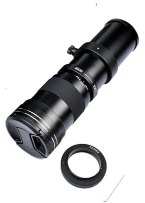 Compatible avec l'objectif téléobjectif Zoom Manuel Canon 420-800 mm F8.3-16 avec Adaptateur T2(Black,XF)